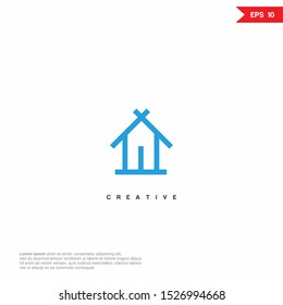 Home unique Logo icon monogram design. Vector graphic design template element.