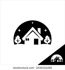 Icono único del logotipo de la casa. Símbolo de ilustración vectorial de inicio.