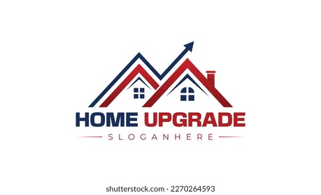 Home upgrade logo design with arrows