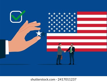Home to USA. We are America. Integration in United State of America. Flat vector illustration