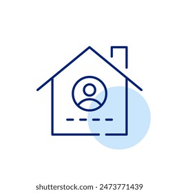 Home with user avatar and password input field. Authentication for accessing personalised settings and controls. Vector