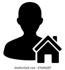 Home User icon. Vector style is flat iconic symbol, black color, white background.