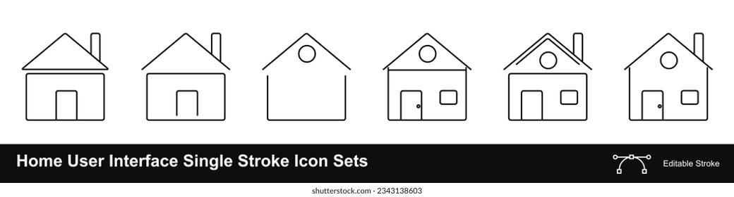 Home User Interface single stroke vector icons scalable ui icon simple and complex home icons