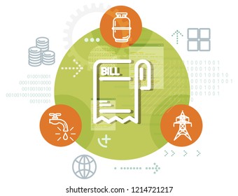 Home Utilities Bill Payment Services - Illustration as EPS 10 File