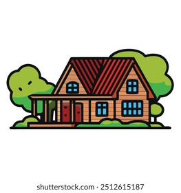 Home vactor design illustration cartoon iwith white backraund
