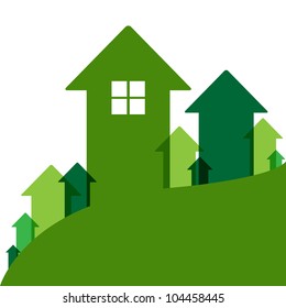 Home Value, House Values And Prices Up, Vector Illustration