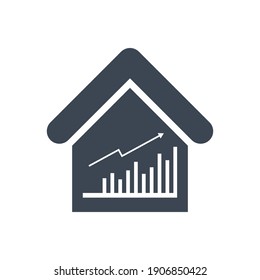 Home value icon. home investment, real estate, property value, residential growth icon.