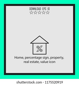 Home, value icon  line icon