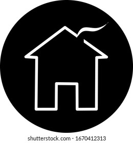 Home vector in black circle icon. House icon symbol. Modern infographic icon for web, mobile apps and ui design.