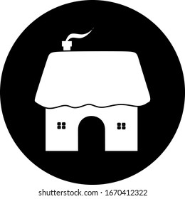 Home vector in black circle icon. House icon symbol. Modern infographic icon for web, mobile apps and ui design.