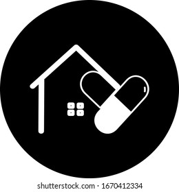 Home vector in black circle icon. House icon symbol. Modern infographic icon for web, mobile apps and ui design.