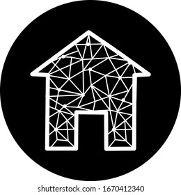 Home vector in black circle icon. House icon symbol. Modern infographic icon for web, mobile apps and ui design.