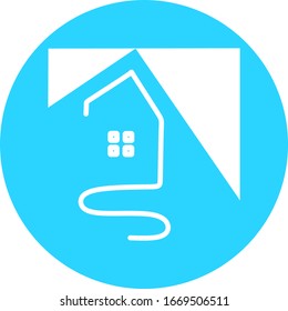 Vector de casa en icono de círculo azul. Símbolo de icono de la casa. Icono moderno de infografía para web, aplicaciones móviles y diseño de ui.