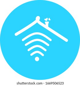 Home vector in blue circle icon. House icon symbol. Modern infographic icon for web, mobile apps and ui design.