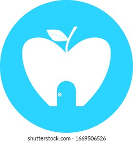 Vector de casa en icono de círculo azul. Símbolo de icono de la casa. Icono moderno de infografía para web, aplicaciones móviles y diseño de ui.
