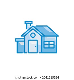 Home vector blue colours icon style illustration. Eps 10 file