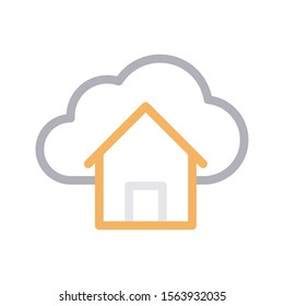 home vector colour line icon 