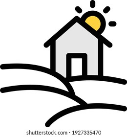 home vector colour line icon