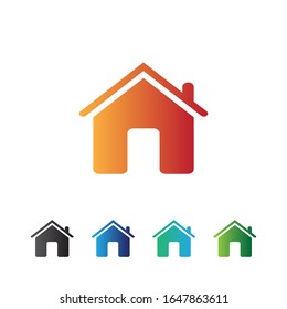 Home vector design to be used in web applications, mobile applications and print media. Abstract house logo design template. Universal vector icon design . Colorful  sign .