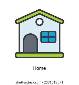 Home Vector   Fill outline Icon Design illustration. Kitchen and home  Symbol on White background EPS 10 File
