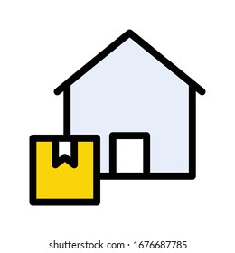 icono de color plano del vector de casa 