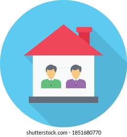 home vector flat colour icon 