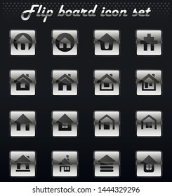 Home vector flip mechanical icons for user interface design