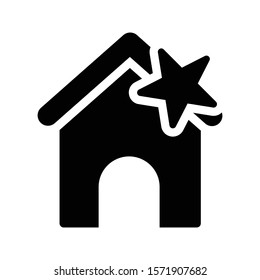 home vector glyph flat icon 