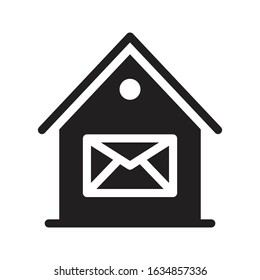 home vector glyph flat icon 