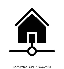 icono plano de glifo vectorial doméstico 