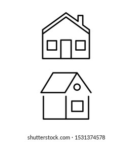 Home vector. House with a chimney. Set vector icons