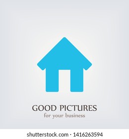 Home vector icon to be used in web applications, mobile applications and print media. A symbol of a house.