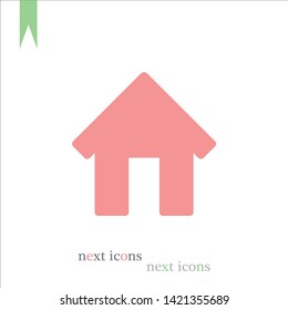 Home vector icon to be used in web applications, mobile applications and print media. A symbol of a house.