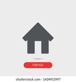 Home vector icon to be used in web applications, mobile applications and print media. A symbol of a house.