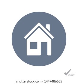 Home vector icon to be used in web applications, mobile applications and print media. A symbol of a house. Home page. A sign of home.