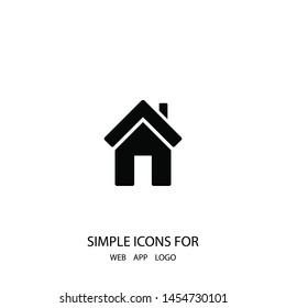 Home vector icon to be used in web applications, mobile applications and print media. Home page. A sign of home. A symbol of a house.