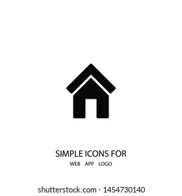 Home vector icon to be used in web applications, mobile applications and print media. A sign of a house.