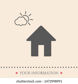 Home vector icon to be used in web applications, mobile applications and print media. A symbol of a house. A sign of home. Home page.