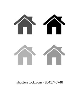 Home vector icon in black and grey color illustration