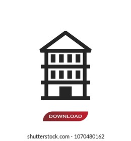 Home vector icon, building symbol.