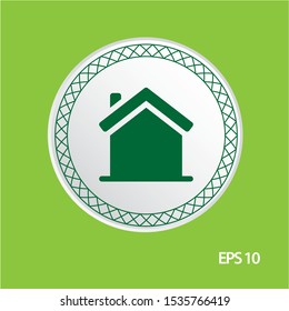 home vector icon, circle flat design internet button, web and mobile app illustration