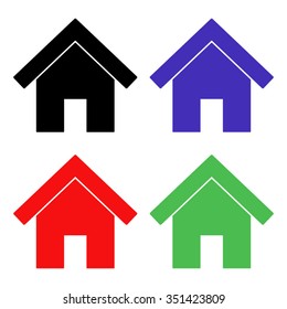 home vector icon - colored set