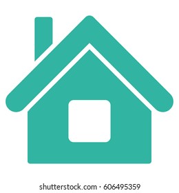 Home vector icon. Flat cyan symbol. Pictogram is isolated on a white background. Designed for web and software interfaces.