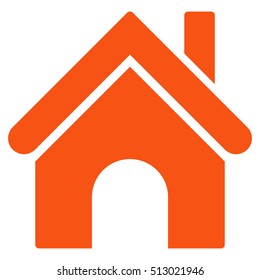 Home vector icon. Flat orange symbol. Pictogram is isolated on a white background. Designed for web and software interfaces.