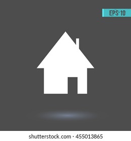 Home vector icon. Graphic symbol for web design, logo. White glyph on a gray background. Isolated sign.