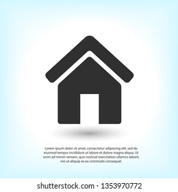 Home vector icon. House icon. Estate icon. Minimalist style. 