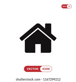 Home vector icon. House, real estate, residential symbol. Web home interface sign isolated on white background.