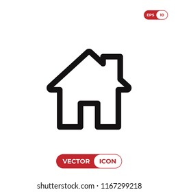 Home vector icon. House, real estate, residential symbol. Web home interface sign isolated on white background.
