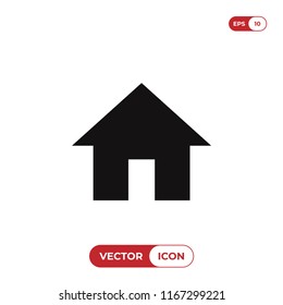 Home vector icon. House, real estate, residential symbol. Web home interface sign isolated on white background.