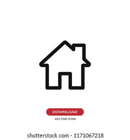 Home vector icon. House, real estate, residential symbol. Web home interface sign isolated on white background.